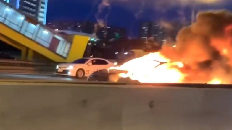 The Reason Why Tesla Explodes after Collision on Russian Highway