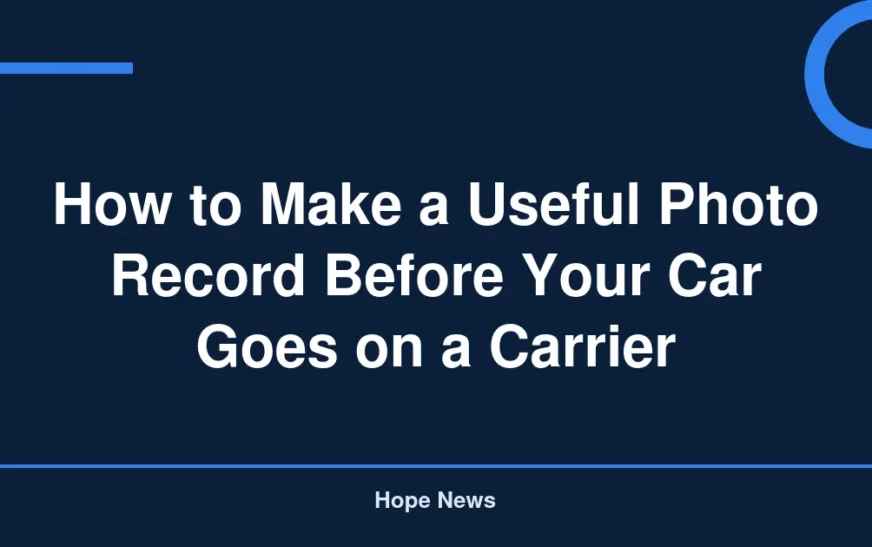 How to Make a Useful Photo Record Before Your Car Goes on a Carrier